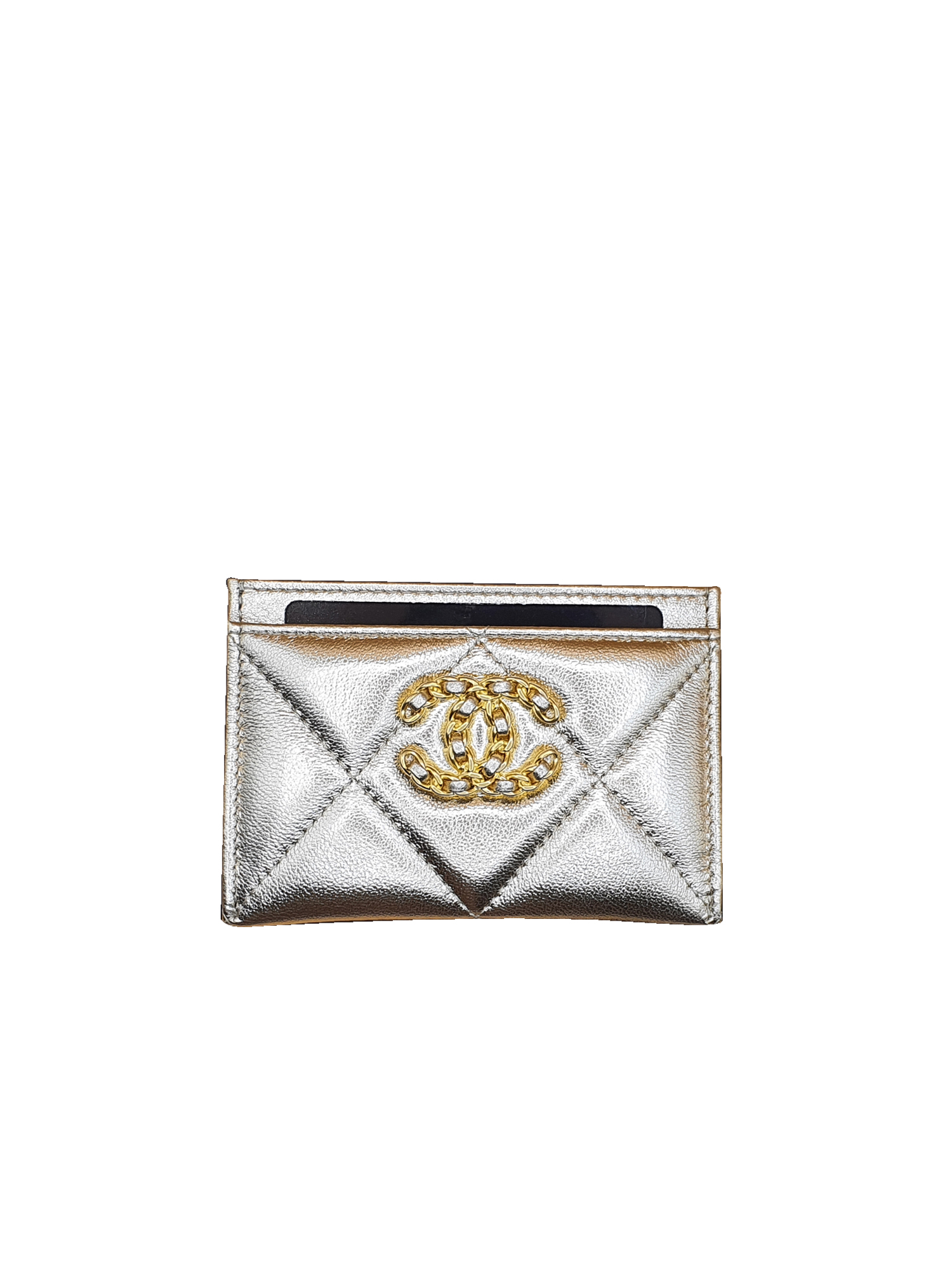 Chanel Classic Flap Card Holder Black Caviar Silver Hardware  Coco  Approved Studio