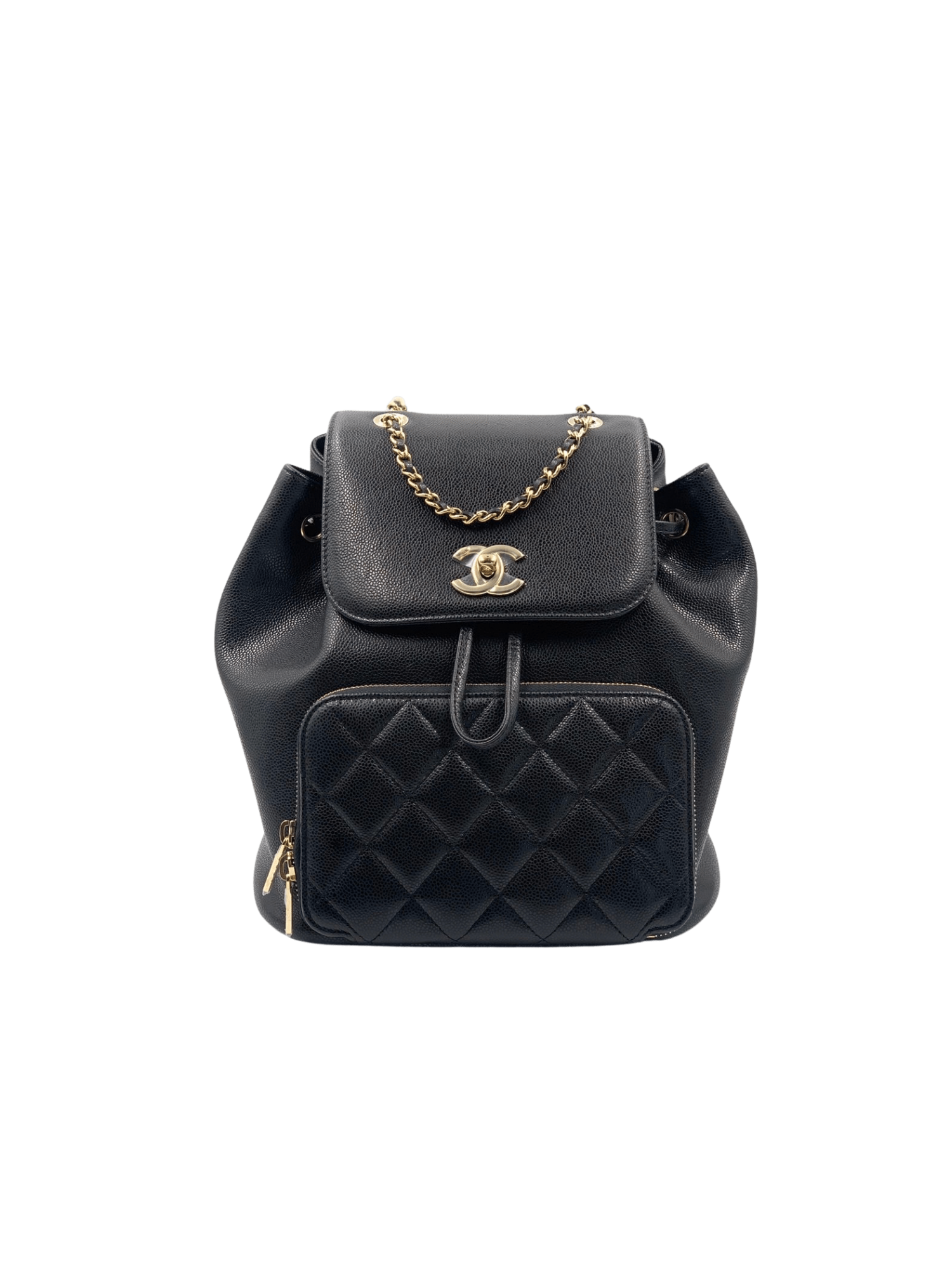 Chanel Business Affinity Backpack Caviar 22P LGHW Microchip in Black