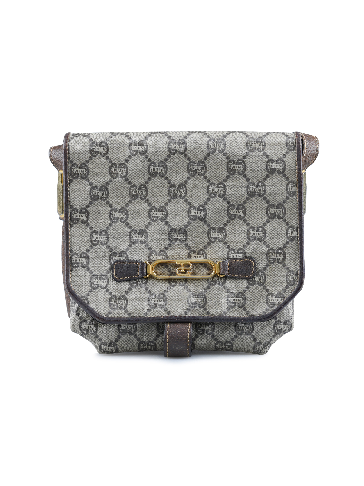 Gucci Vintage GG Plus Shoulder Bag in Brown