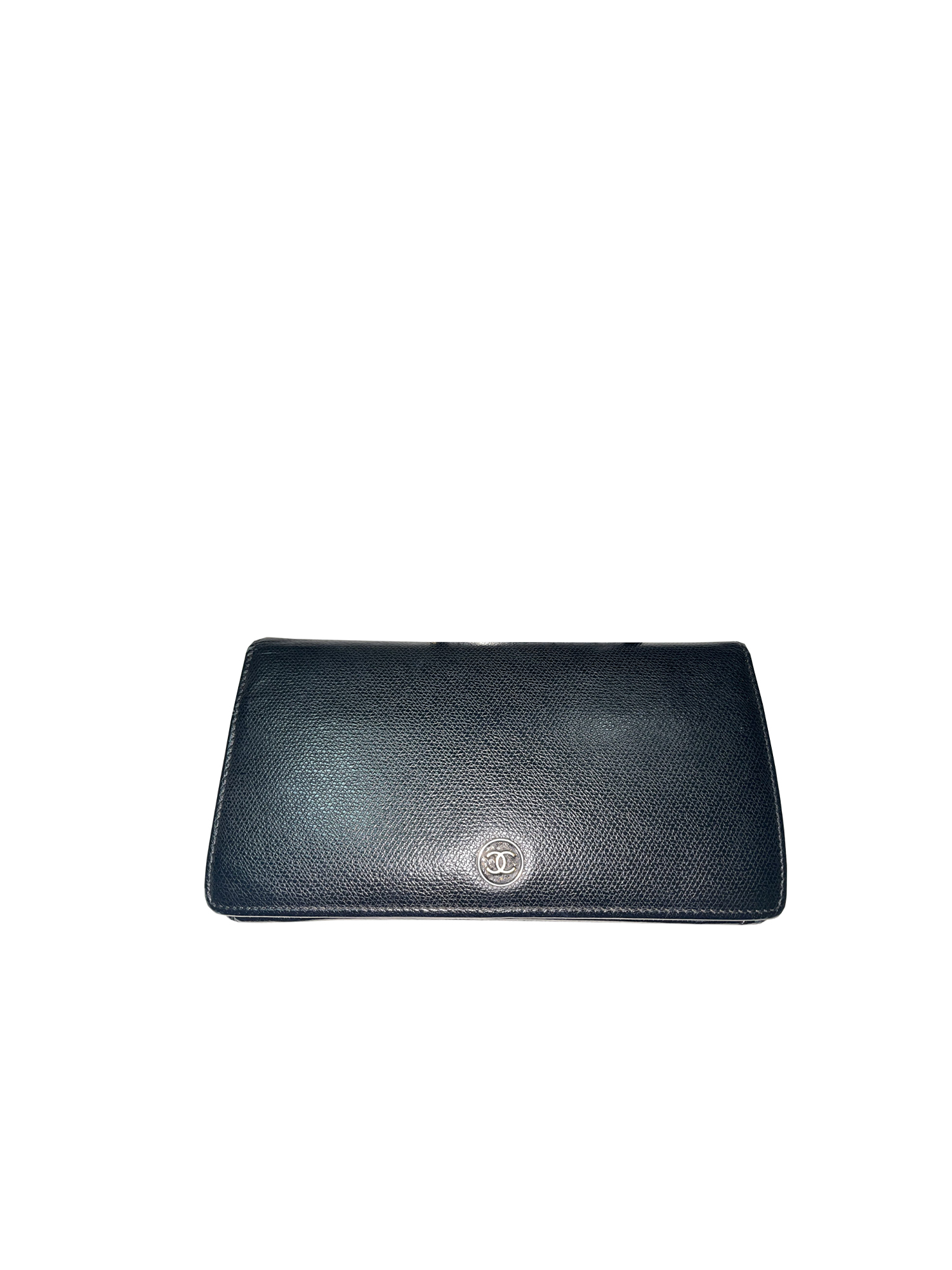 Chanel Coco Button Mark Bi-Fold Long Wallet in Black Holo12