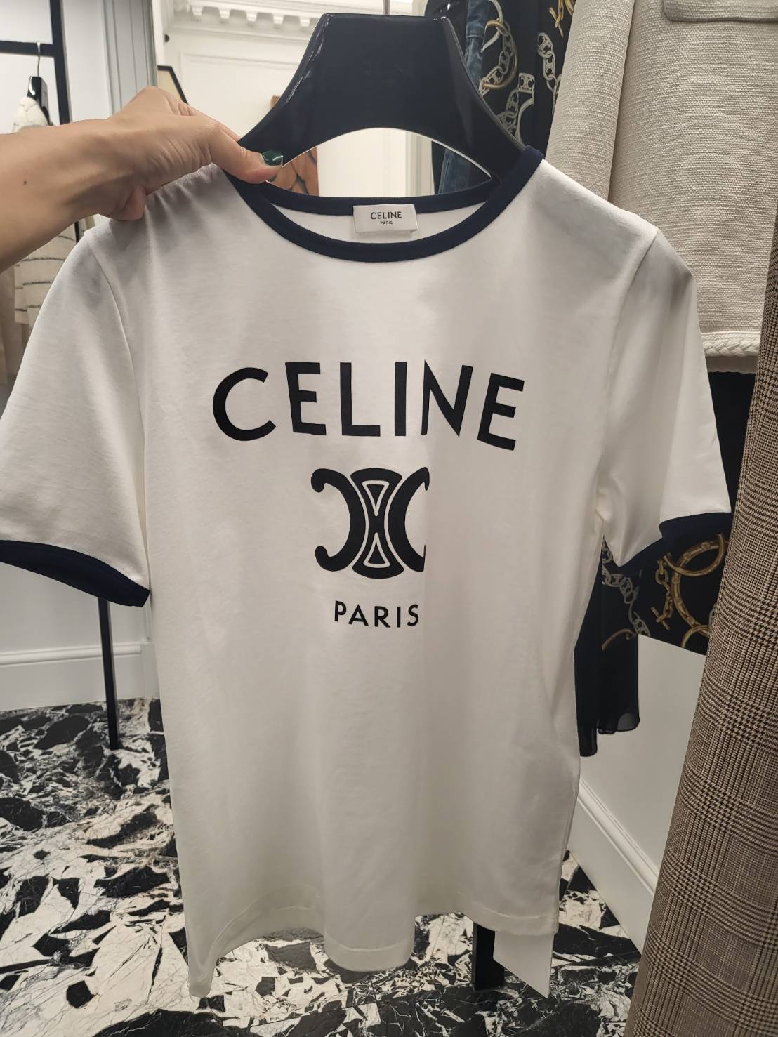 T-shirt Celine White size XS International in Cotton - 31816434