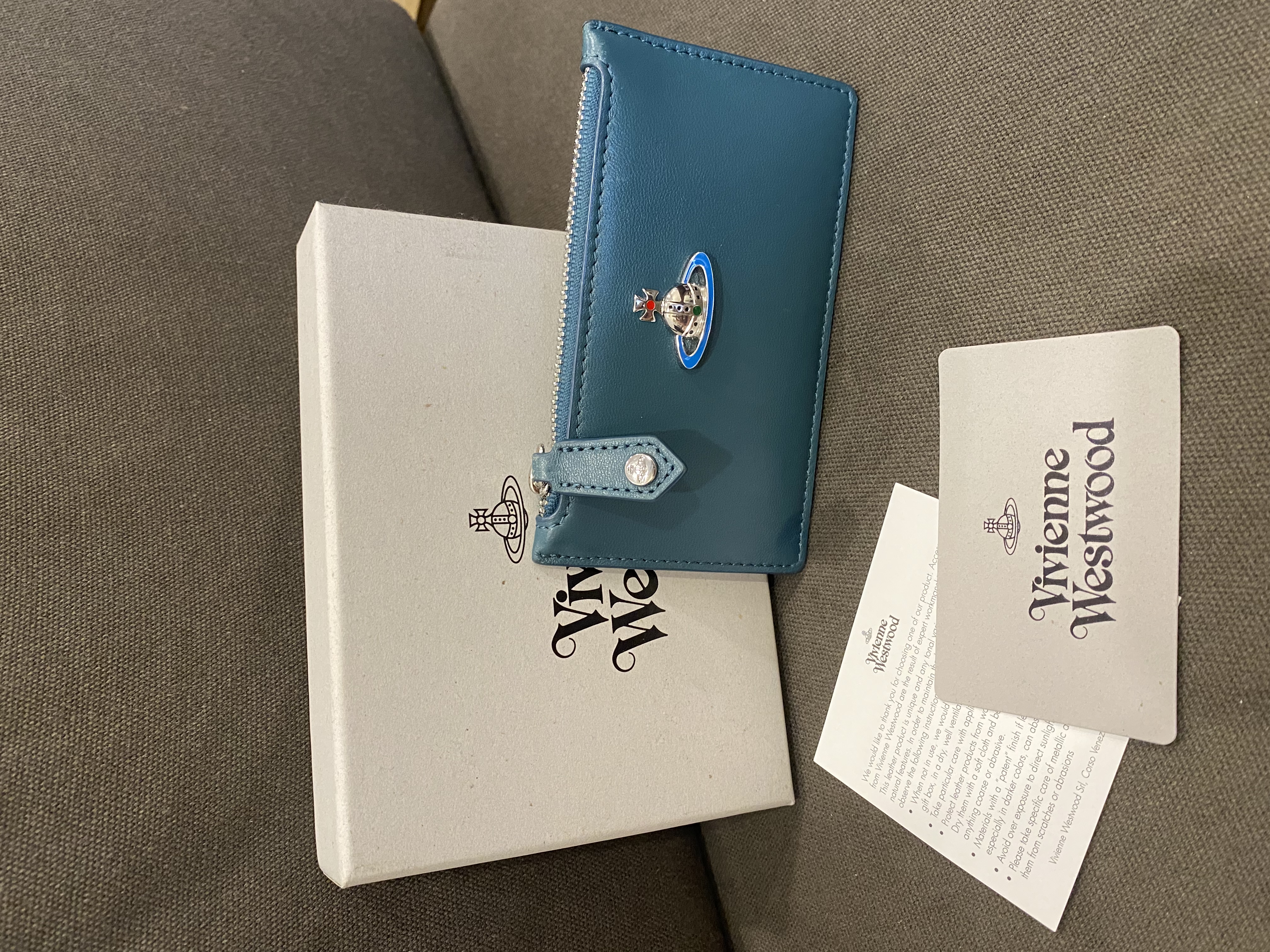 Vivienne Westwood Emma Slim Long Card Holder in Blue