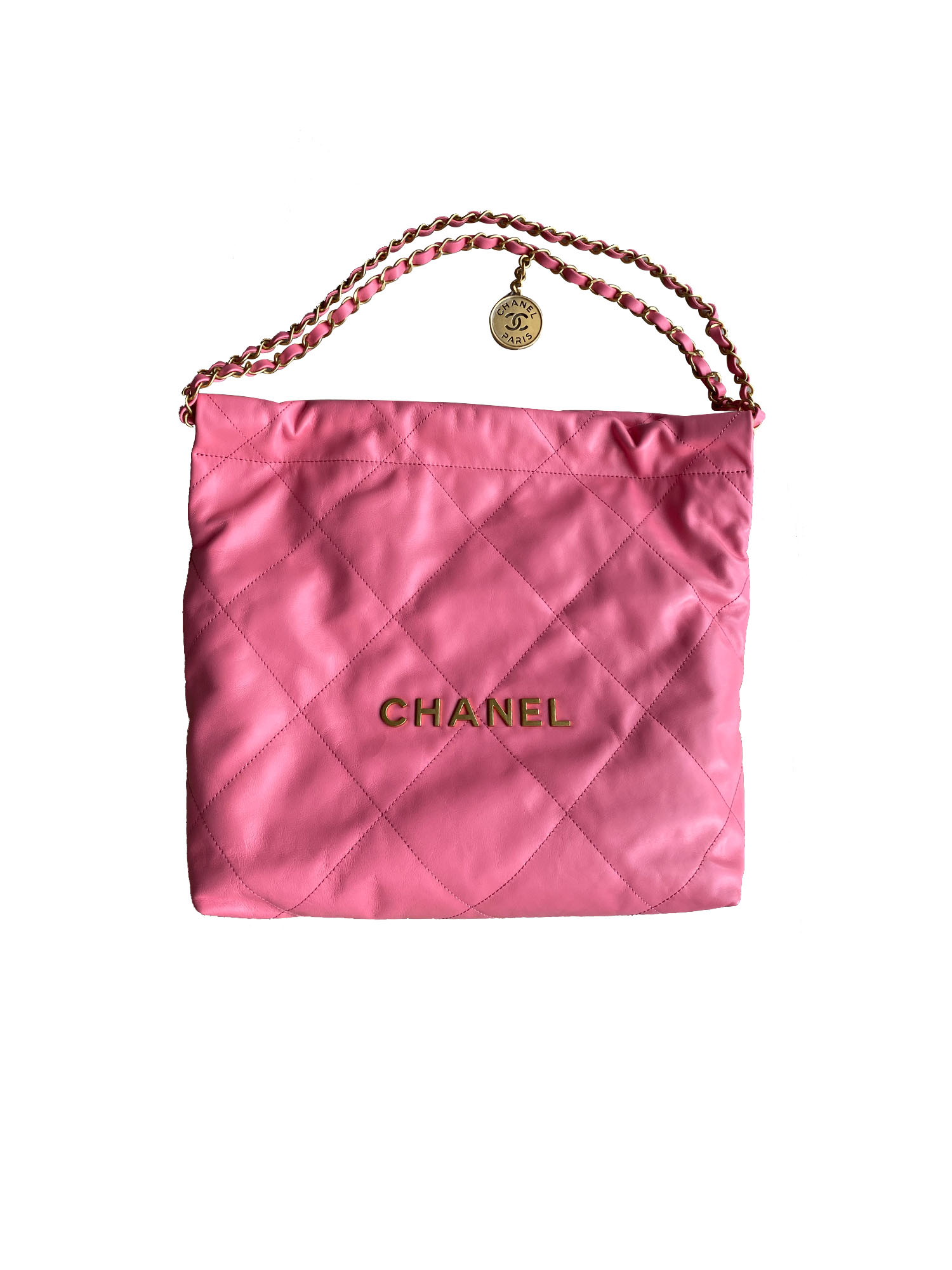 Chanel 22 Handbag Small 22S Calfskin Coral Pink in Calfskin