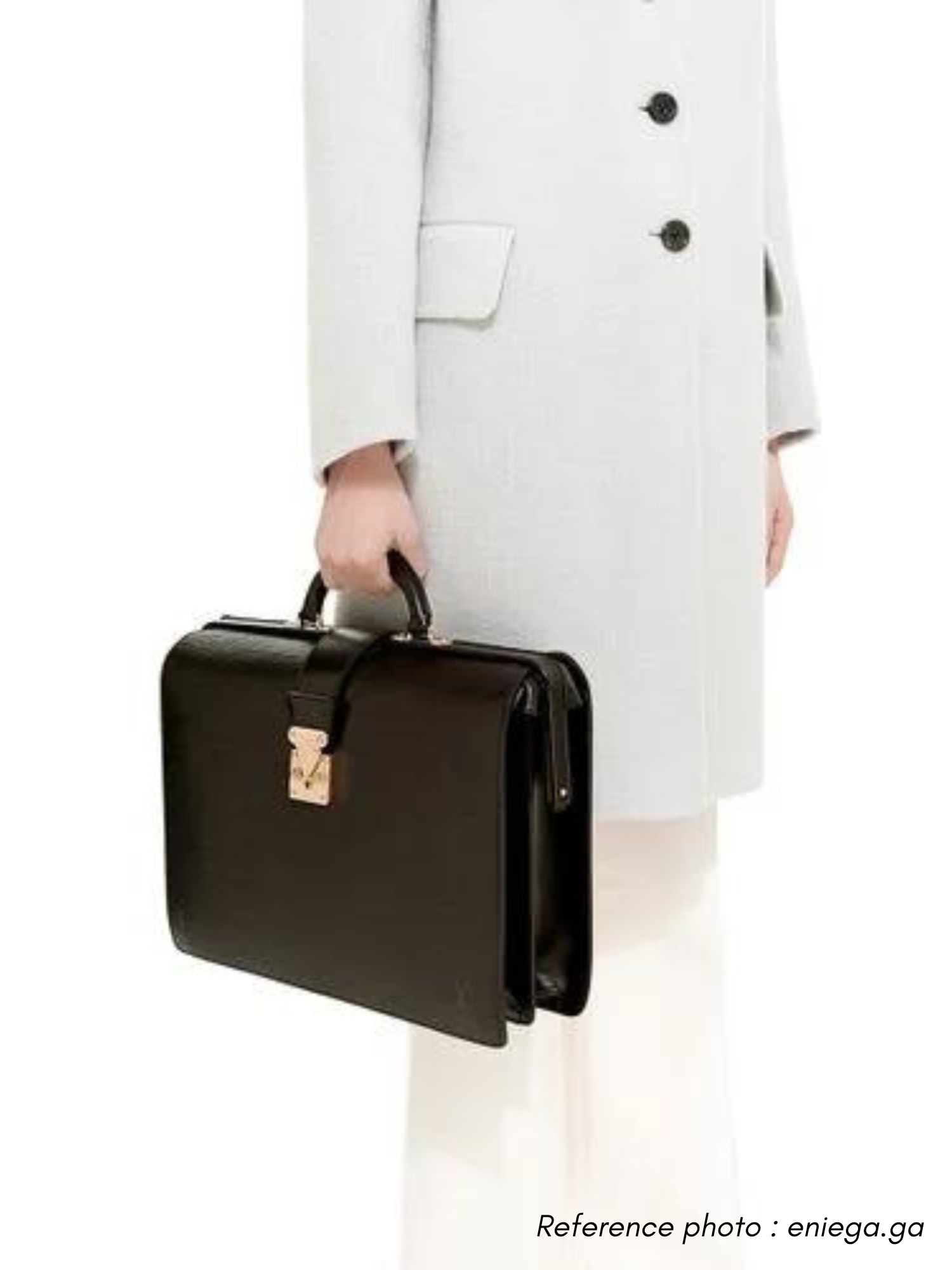 Louis Vuitton Black Epi Leather Serviette Fermoir Briefcase Louis