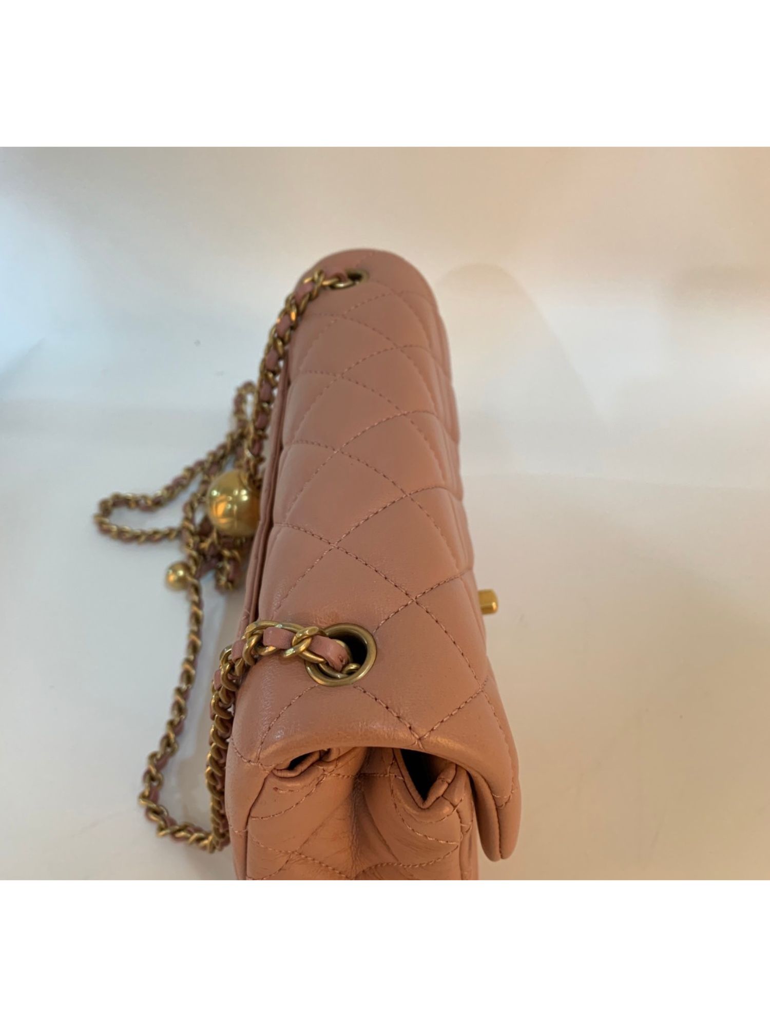 Chanel Lambskin Quilted CC Pearl Crush Mini Rectangular Flap Light Pink GHW